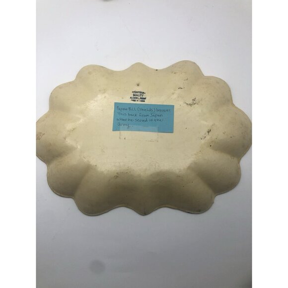 Vintage Highmount 12” X 8” Chintz Tray Gold Scalloped Roses Made In Japan - Picture 2 of 7